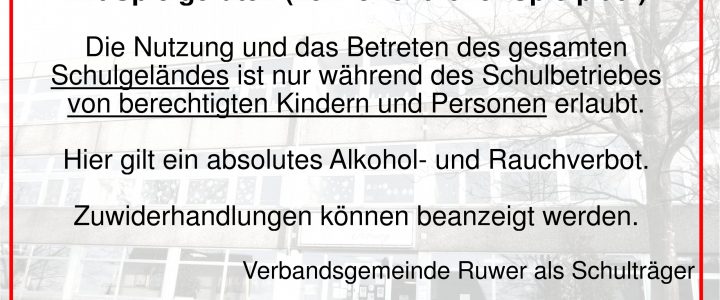 Benutzungsregeln für das Grundschulgelände