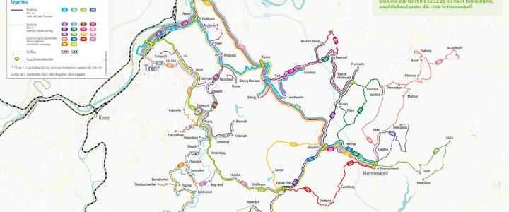 Neue Linien des Busnetzes Ruwertal-Hochwald ab 01.09.2021
