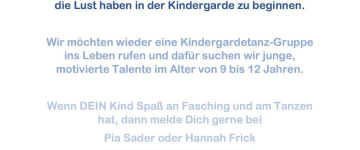Kindergardetanz – Tänzer & Tänzerinnen gesucht 🥳