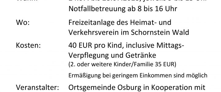 Ferienfreizeit „Tanz durch den Wald“
