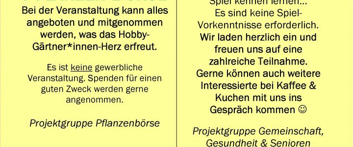 Einladung zum Osterboulen, Ostereierverkauf & Pflanzenbörse mit Spielen für Kinder
