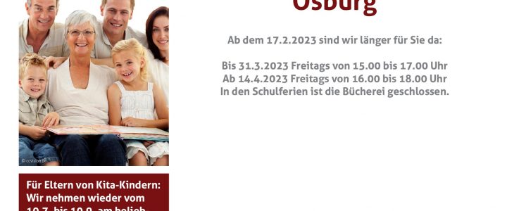 KÖB Osburg – Katholische Öffentliche Bücherei – Neue Öffnungszeiten