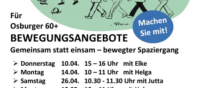 BEWEGUNGSANGEBOTE für Osburger 60+ – Neue Termine…